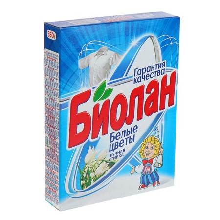 Washing powder "biolan" white flowers, manual washing, 350 g