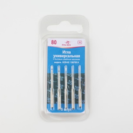 Needles for household sewing machines, universal, No. 80, 5 pcs-3