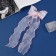 Hair clip "Schoolgirl" bow, 13x23 cm, white with pink cantik