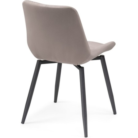 Stool on a chelsea metal -steamer spinning, metal/velor, black/latte 49x55x84 cm-5