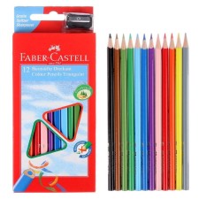 Pencils of 12 Faber-Castell Eco 1205 7/2.8 mm colors, three-sided housing, with a sharpener