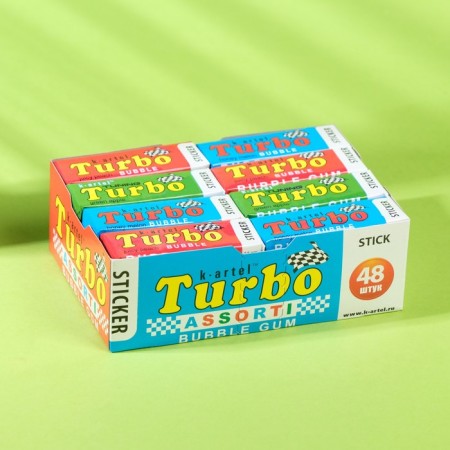 Chewing gum Turbo Assorted tastes with a sticker, 14 g-1
