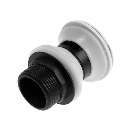 Bottom valve Zein, 1 1/4 ", a small button, with an overflow, for a shell, black-3