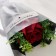 Mini-tube of soap petals "Red rose with greens" 13 cm