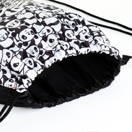 Bag for shoes on the lace, black/white color-2