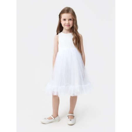 Платье для девочки MINAKU: PartyDress цвет белый, рост 116-9