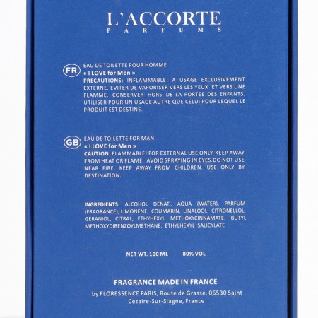Male perfumery water I love for Men Blue, 100 ml-4