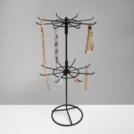 Turnushka, 2 tiers of 6 hooks, 21.5 × 21.5 × 41 cm, black color-1