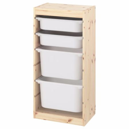 Trofast-2 rack, with containers, vertical, pine array-10