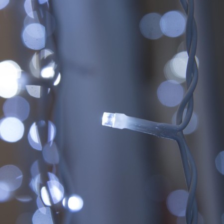 Garland "Curtain" 2 × 3 m, IP44, UMS, white thread, 760 LED, white glow, flicker, 220 V-2