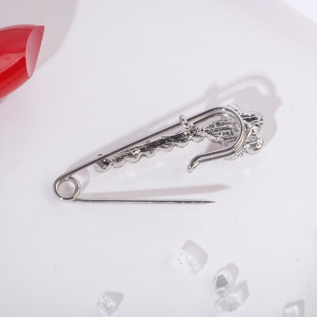 Small Walking Path with forget -me -not, 4 cm, white color in silver-2
