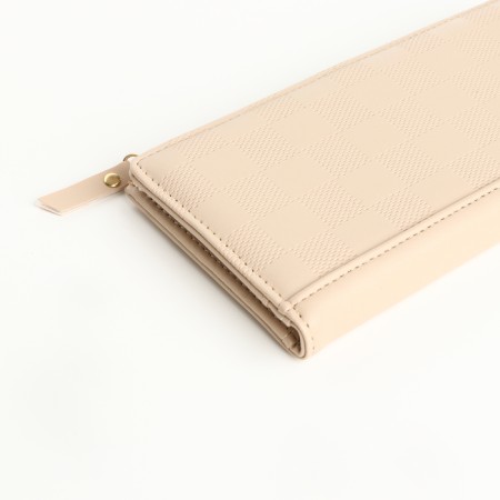 Women's wallet on magnets, beige color-2