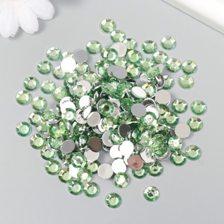 Decor for creativity plastic "Rhinestones. Light green" set 300 pcs d = 0.8 cm-1