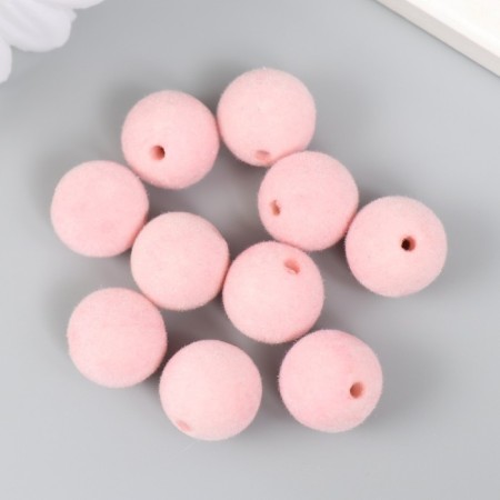 Beads for creativity velvet spraying "pink pastil" set 10 pcs d = 1.4 cm-2