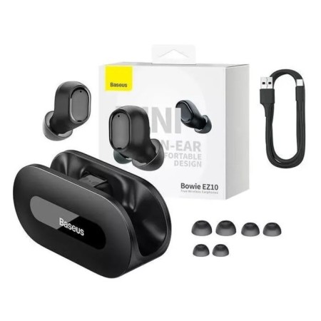 Wireless headphones Baseus EZ10, vacuum, BT 5.3, 40/300 mAh, black-6