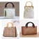 Handles for the bag are wooden, 11 × 16.5 cm, 2 pcs, beige color