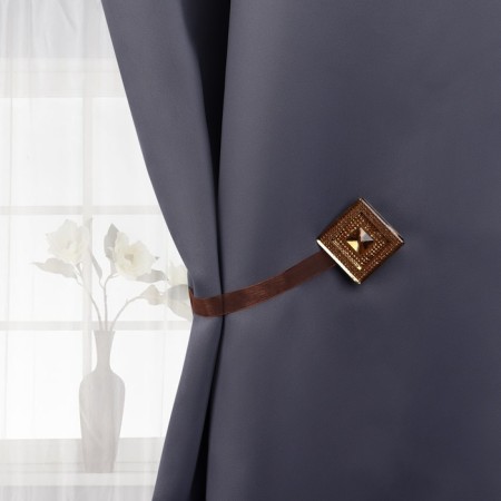 Picking for curtains "Shiny square", 4 × 4 cm, brown color