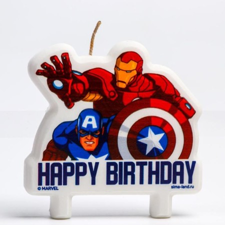 Candle for Cake "Happy Birthday", Avengers