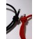 Bracelets "Demetrons" on the magnet, halves of the heart, black-red color, 7 cm