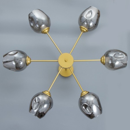 Murano chandelier 6he27 60W Smoky gold 78x78x35cm Bayerlux-4