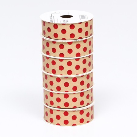 Ribbon for decor and gifts Kraft with embossing 2cm x 5 m-3