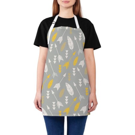 Apron kitchen with a photo print "Spray arrows with feathers", adjustable, size OS