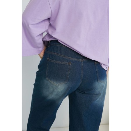 Female trousers, size 62, dark blue color-5