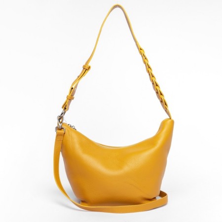 Sobo bag female, genuine leather, Ludor mustard, 29x13x18 cm