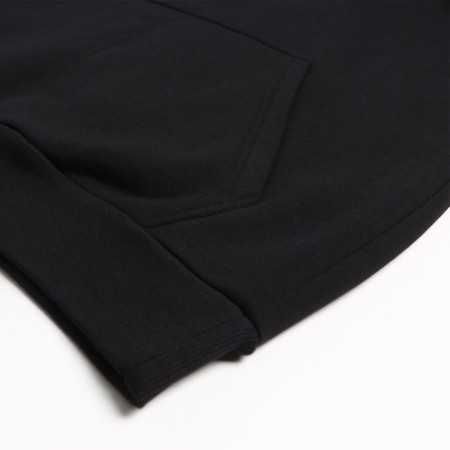 Male sweatshirt is laid down, the color is black, size 56-5