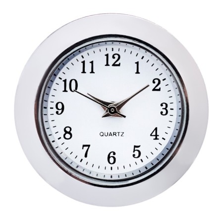 Quartz clock, D-2.5 cm, LQ377A, discrete move, silver-2