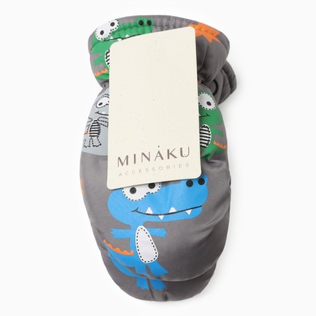 Winter children's mittens minku, gray color, 18cm-4