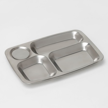 Stainless steel tray, 4 sections