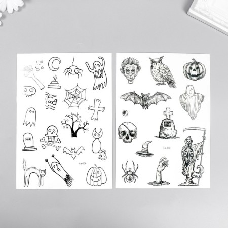Tattoo on the body phosphorus "Halloween" mix 21x15 cm-2