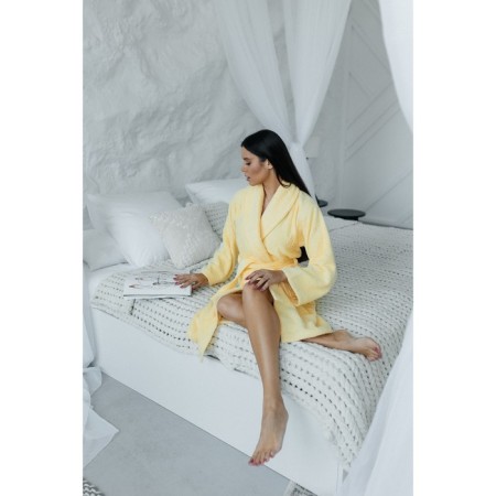 Frequency bathrobe, size 48, yellow color-7