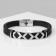Bracelet unisex "power" geometry, black color with silver, 22 cm