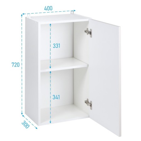 Hinged cabinet 400 Helga, 400x300x720, white/Gray software MDF-1