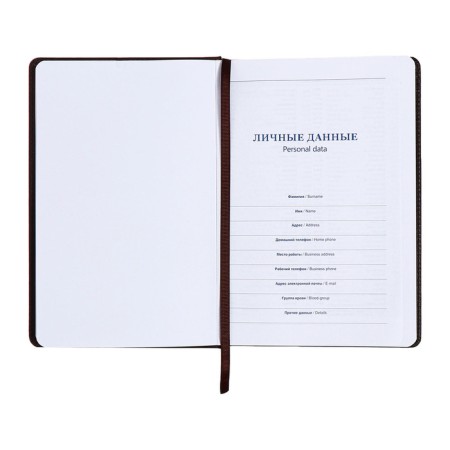The diary is notathered, A5, 140l, cage, region, on the button, black/gray-6