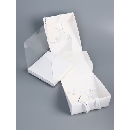 Box under the bento-port with ribbons, white, 21 x 21 x 25 cm-3