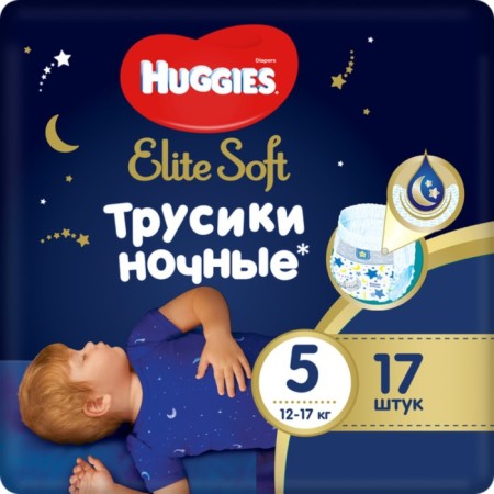 Night Panties Night Huggies Elite Soft (12-17kg) 17pcs.