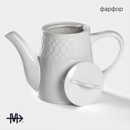 Teapot Porcelain Hot Magistro Argos, 1.4 l, white color-1