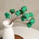 Set of dried flowers "cotton", green, Ø5 cm, 30 cm, 10 pcs