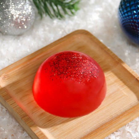 Handmade soap "New Year" perfumed, red, 50 g-1