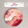 Disposable paper plate "pink marble", set 6 pcs, 18 cm
