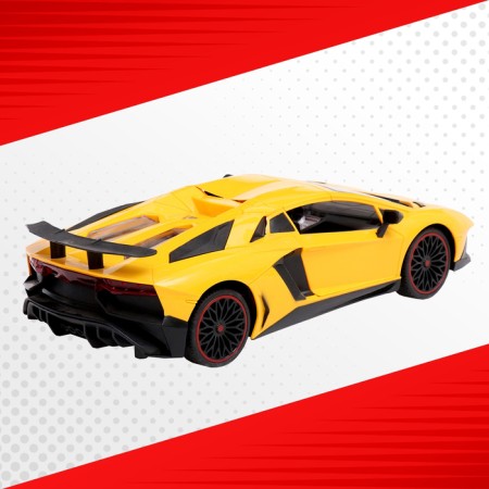 Radio -controlled Lambo machine, 1:12, doors open, works from the battery, yellow color-8