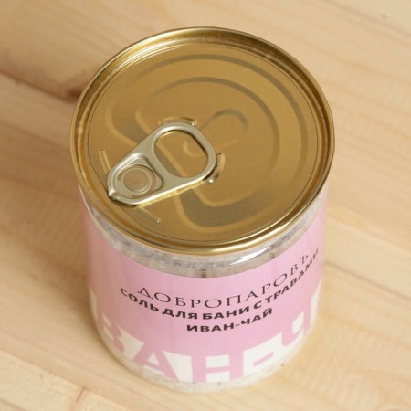Salt for a bathhouse with herbs "Ivan tea" in a transparent bank 400 g-3