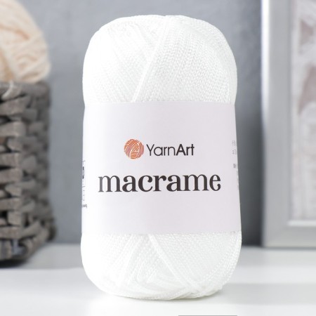 Yarn "Macrame Macrama" 100% polyester 130m/90g (154 white)-1