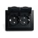 2-seater s/s outlet with a lid, Stekker series Erna, PST16-9015-03, black