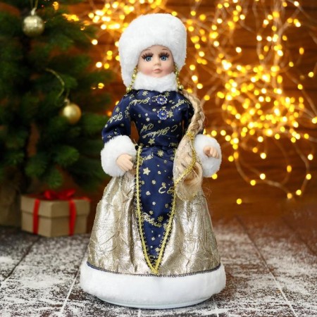 Snow Maiden "in Christmas blue fur coat" 17x35 cm