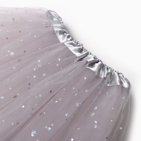 Children's skirt kaftan "stars" gray, length 30 cm-1