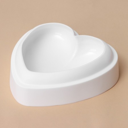 Form for baking and mousse desserts Konfinetta "Heart", silicone, 26 × 26 × 6 cm, white color-3